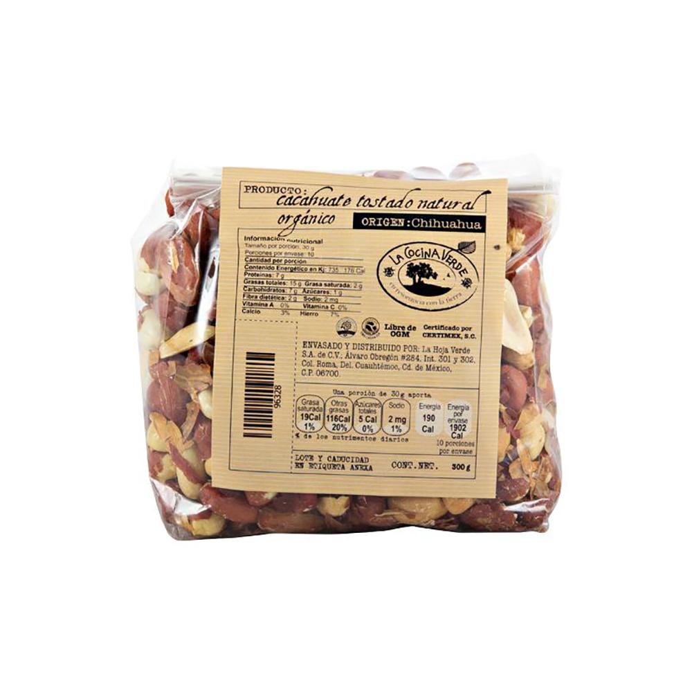 Cacahuate Organico Tostado Pelado 300 G.