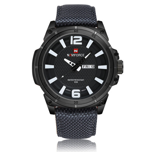 NAVIFORCE Top Brand Military Watches Men Fashion Casual Canvas Leather Sport Quartz Wristwatches Male Clock Relogio Masculino