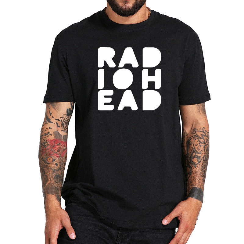 Radiohead T Shirt EU Size 100% Cotton Electronic Music Band Tops Clothing Short Sleeve Comfortable O-Neck Homme