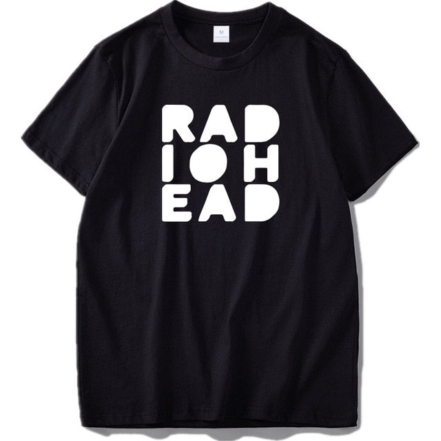 Radiohead T Shirt EU Size 100% Cotton Electronic Music Band Tops Clothing Short Sleeve Comfortable O-Neck Homme