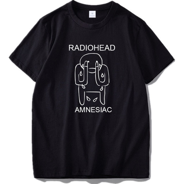 Radiohead T Shirt EU Size 100% Cotton Electronic Music Band Tops Clothing Short Sleeve Comfortable O-Neck Homme