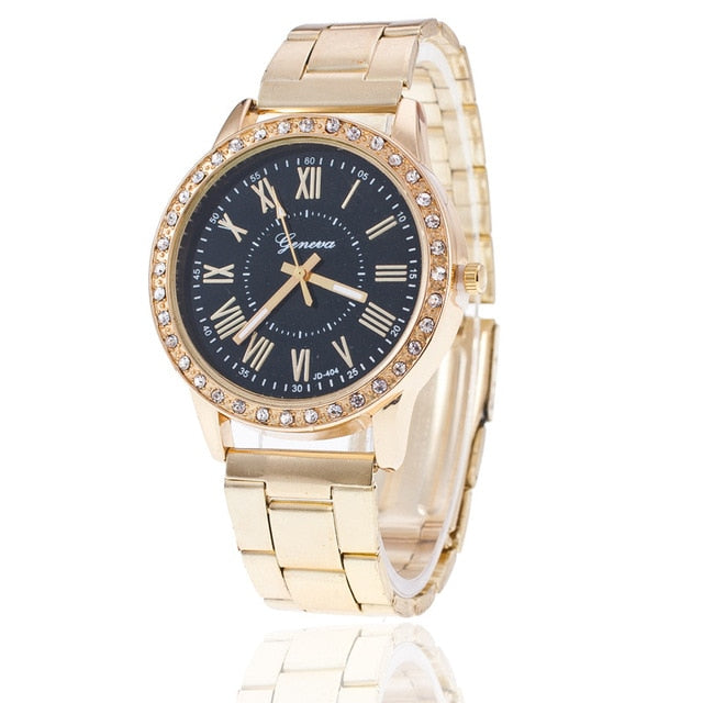 Timeflyz Fashion Women Watches Geneva Classic Women's Diamond Gold Wrist Watch Ladies Watch Dress Clock relogio masculino reloj mujer