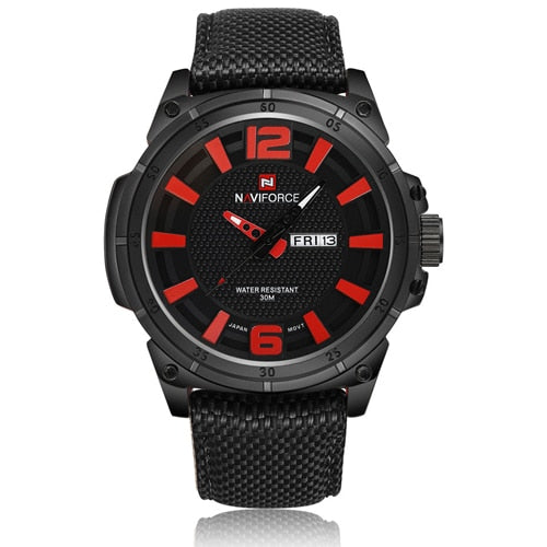 NAVIFORCE Top Brand Military Watches Men Fashion Casual Canvas Leather Sport Quartz Wristwatches Male Clock Relogio Masculino