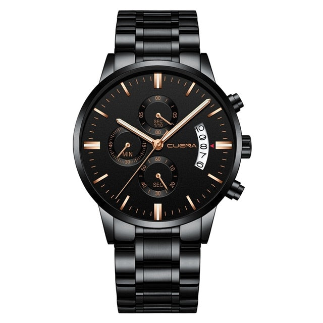 DROP SHIPPING Mens Watches Top Brand Luxury Chronograph Watch Men Quartz Steel Watches 2019 Black Male Watches Relogio Masculino