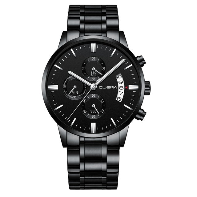 DROP SHIPPING Mens Watches Top Brand Luxury Chronograph Watch Men Quartz Steel Watches 2019 Black Male Watches Relogio Masculino