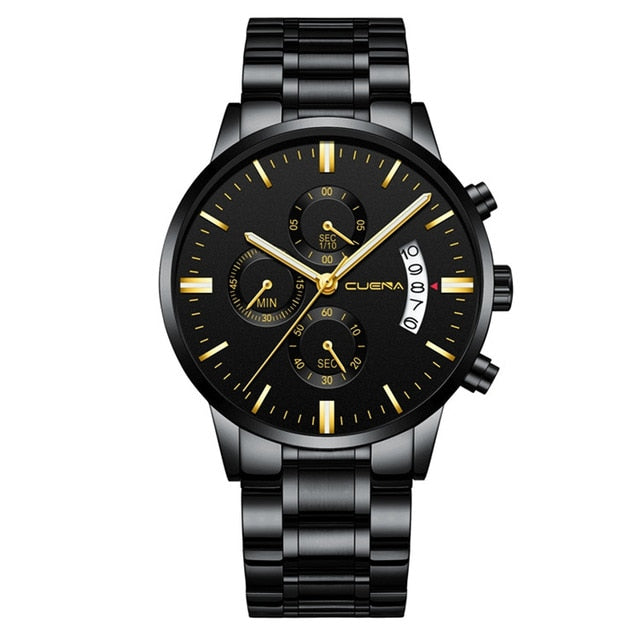 DROP SHIPPING Mens Watches Top Brand Luxury Chronograph Watch Men Quartz Steel Watches 2019 Black Male Watches Relogio Masculino