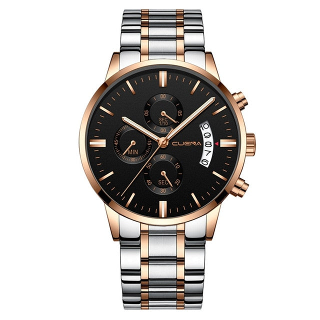 DROP SHIPPING Mens Watches Top Brand Luxury Chronograph Watch Men Quartz Steel Watches 2019 Black Male Watches Relogio Masculino