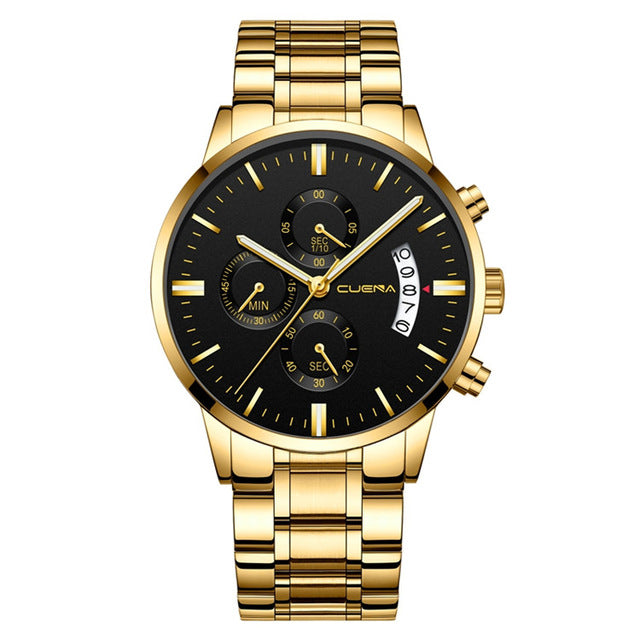 DROP SHIPPING Mens Watches Top Brand Luxury Chronograph Watch Men Quartz Steel Watches 2019 Black Male Watches Relogio Masculino