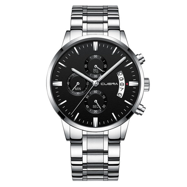 DROP SHIPPING Mens Watches Top Brand Luxury Chronograph Watch Men Quartz Steel Watches 2019 Black Male Watches Relogio Masculino