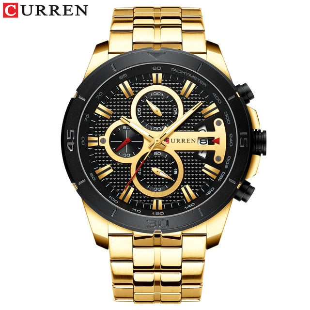 New Luxury Brand CURREN Quartz Watches Sporty Men Wristwatch with Stainless Steel Clock Male Casual Chronograph Watch Relojes